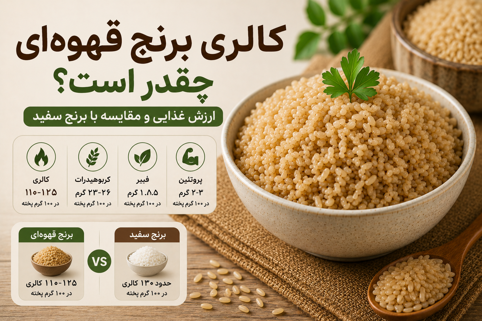 کالری برنج قهوه ای
